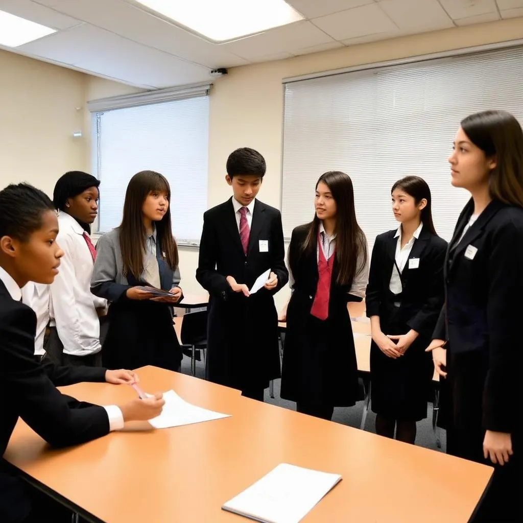 Hanoi Tourism College students role-playing